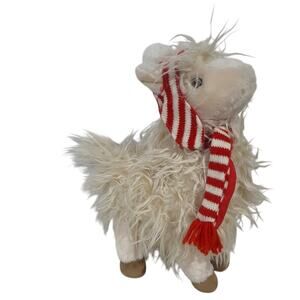 Pier 1 One Jingle Buddies Lima The Llama Red White Scarf Christmas Plush 11"